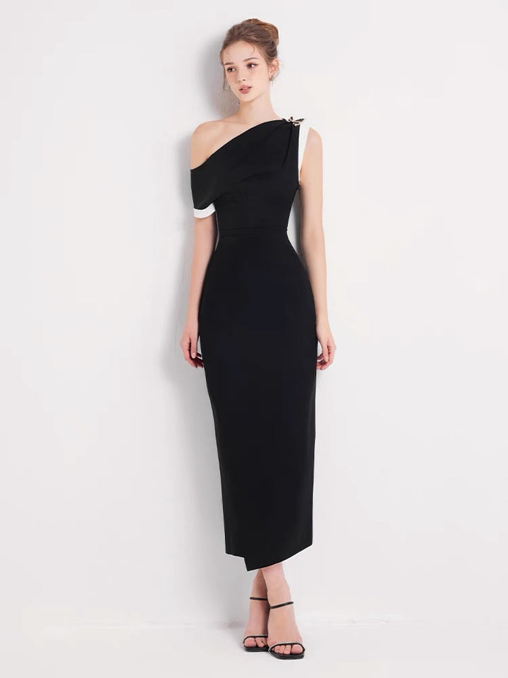 The Onyx Asymmetric Gown