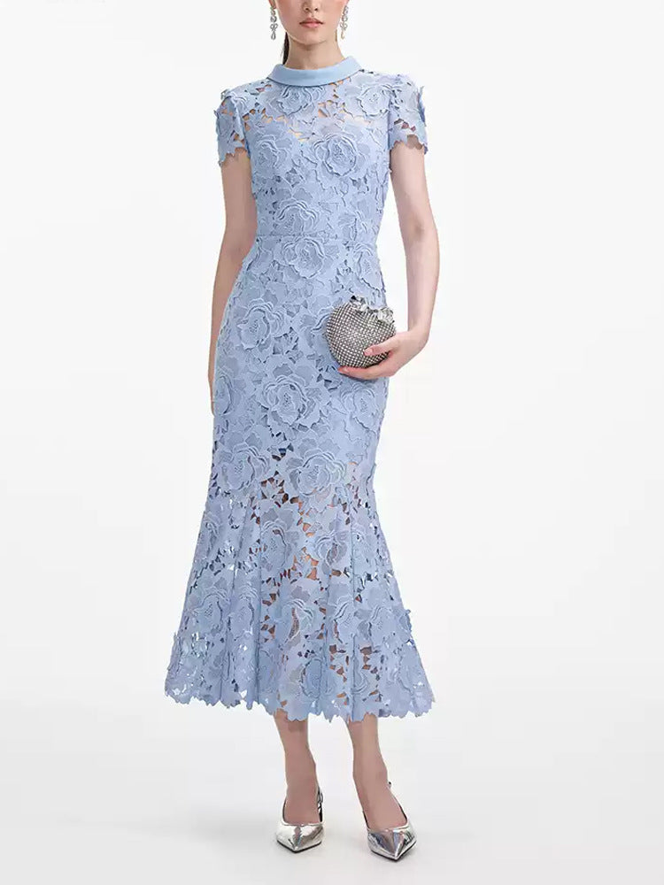 The Mist Blue Mermaid Gown