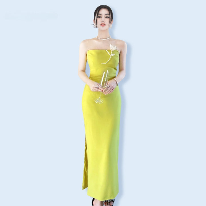 The Citron Strapless Gown