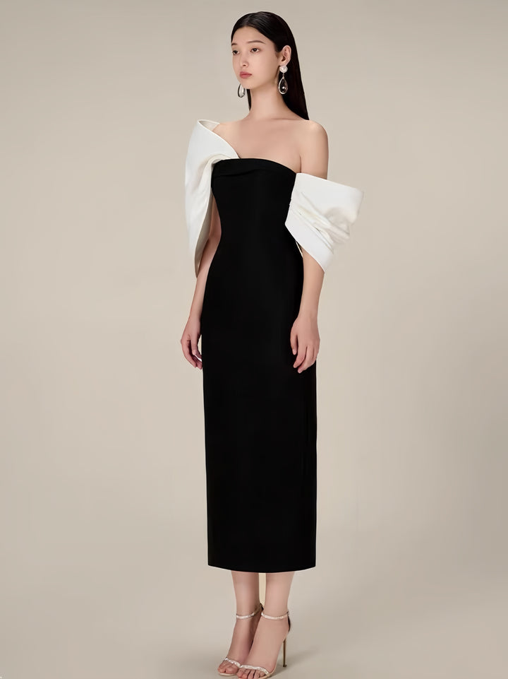 The Midnight Bow Asymmetric Gown