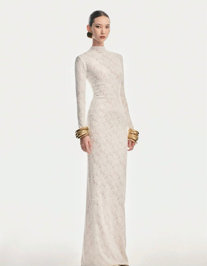 The Alabaster Silk Column Gown