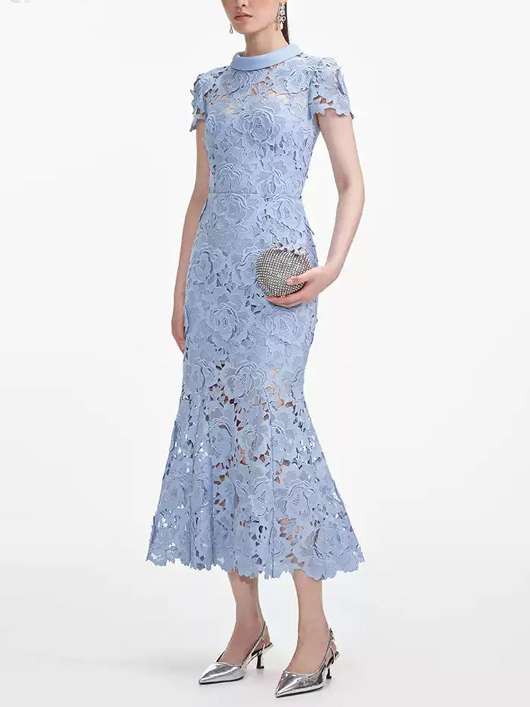 The Mist Blue Mermaid Gown