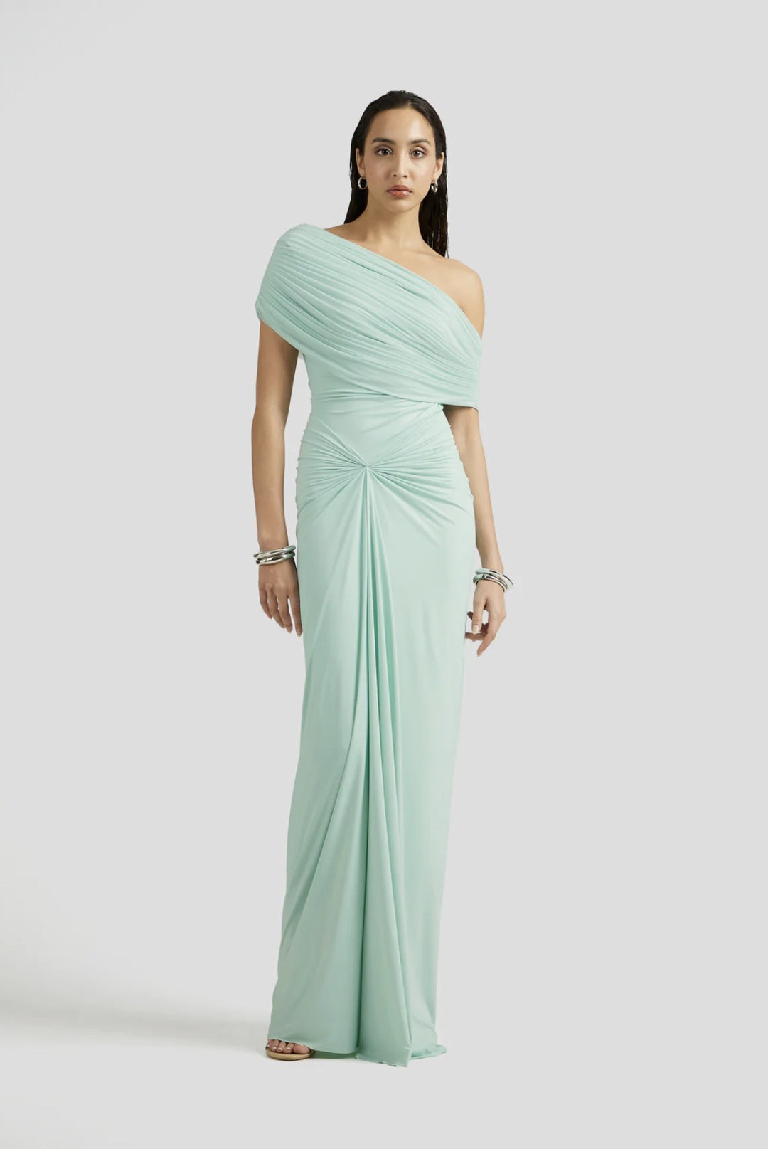 The Celadon Slant Gown