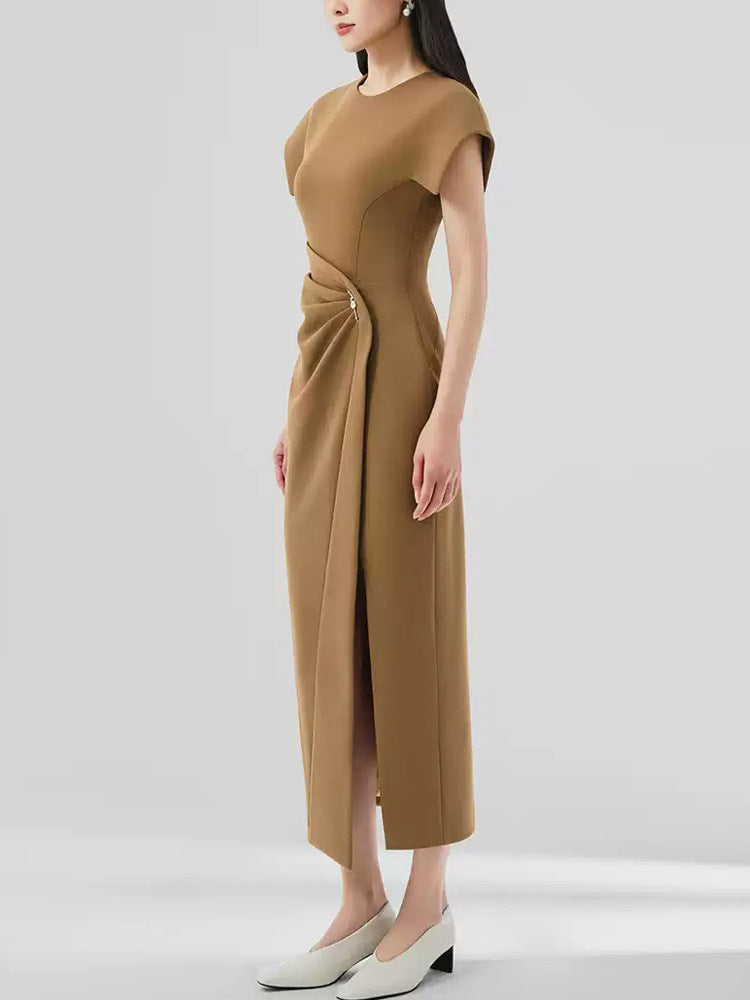The Cognac Crepe Midi
