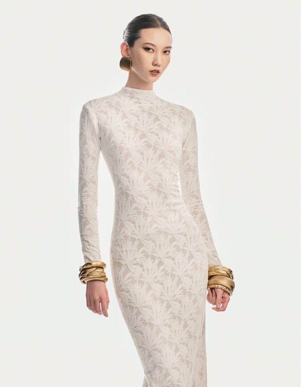 The Alabaster Silk Column Gown