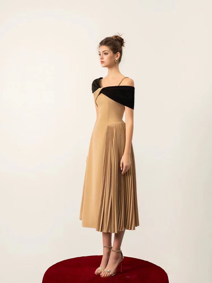 The Aurora Taupe Ruffle Gown