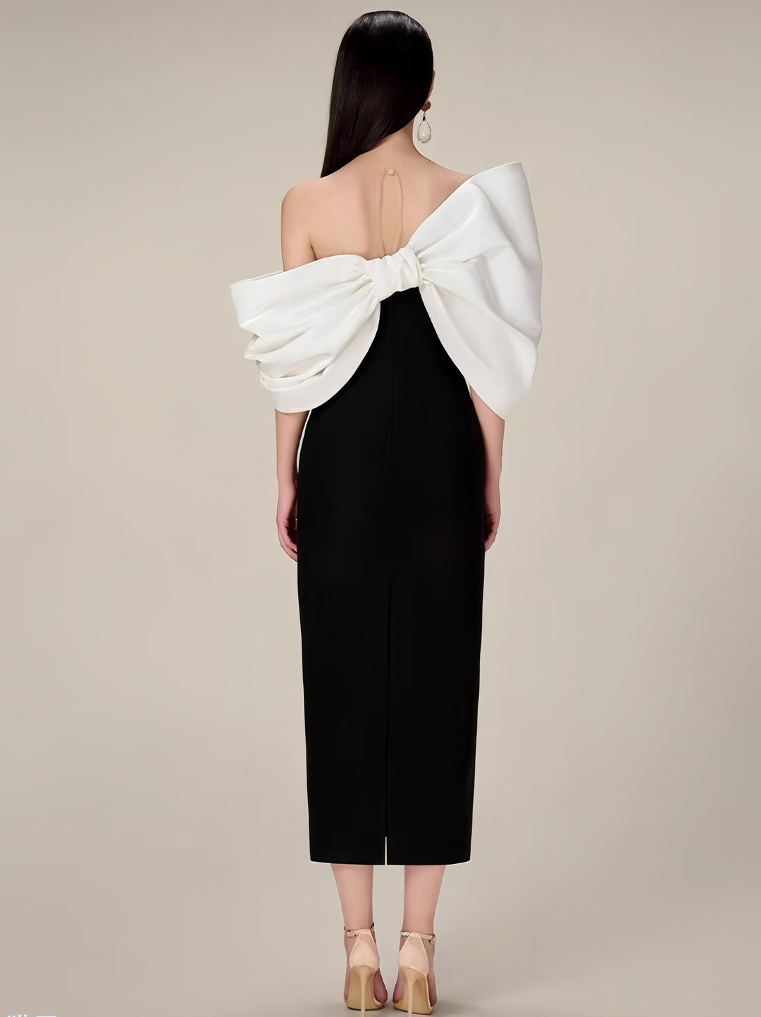 The Midnight Bow Asymmetric Gown