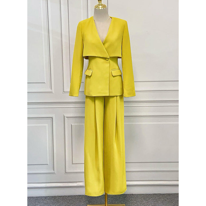 The Emerald V-Neck Suit Set