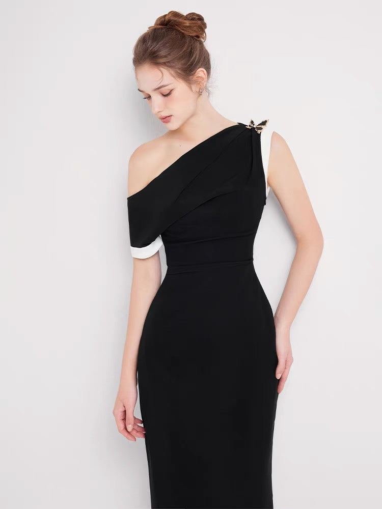 The Onyx Asymmetric Gown