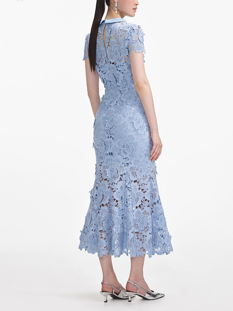 The Mist Blue Mermaid Gown