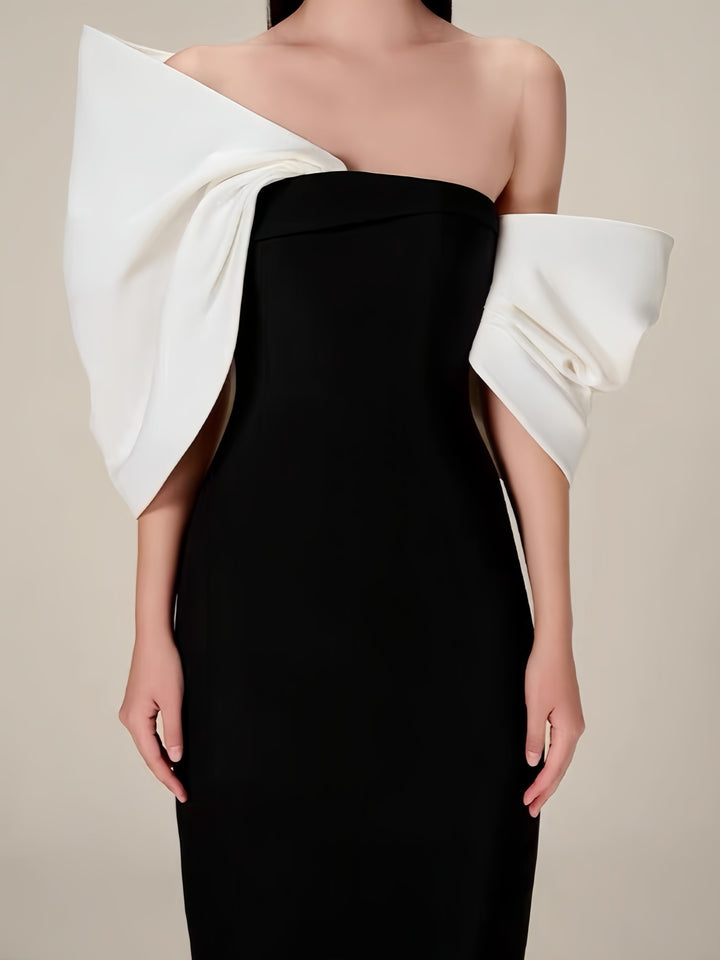 The Midnight Bow Asymmetric Gown