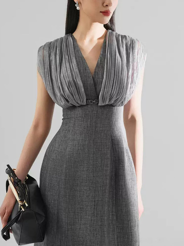 The Platinum Pleated Gown