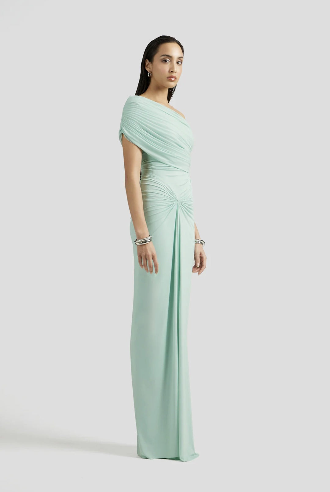 The Celadon Slant Gown