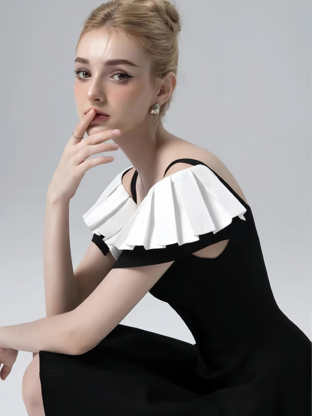 The Monochrome Petal Midi
