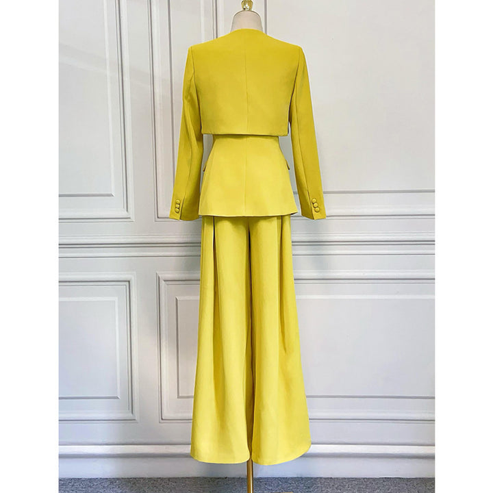 The Emerald V-Neck Suit Set