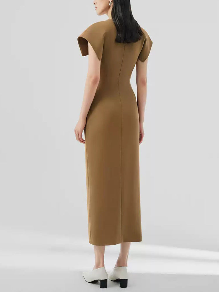 The Cognac Crepe Midi
