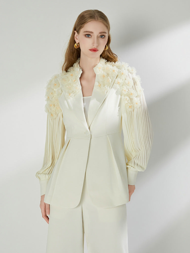 The Apricot Feather-Trimmed Suit