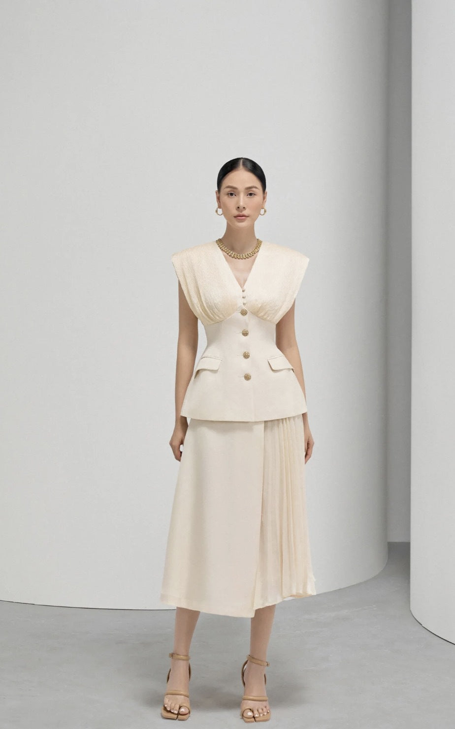 The Beatrice Peplum Midi