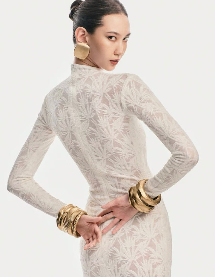 The Alabaster Silk Column Gown