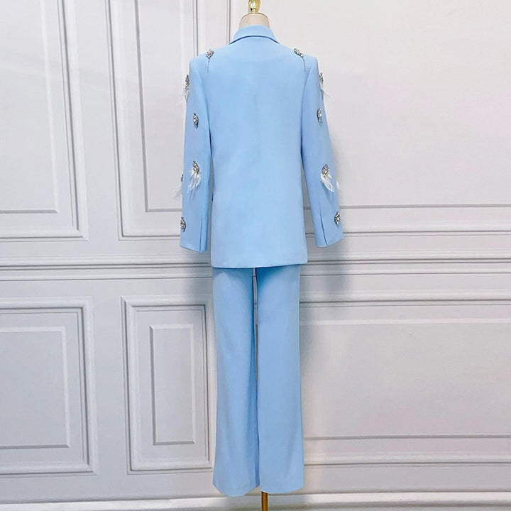 The Azure Feathered Tuxedo Set