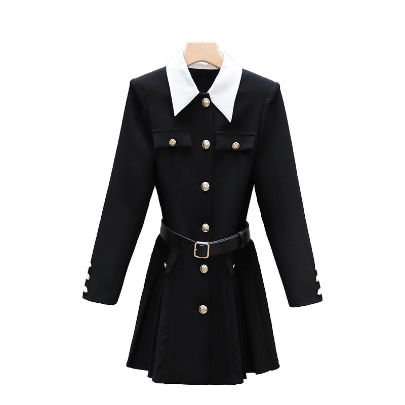The Noir Pleated Blazer Dress