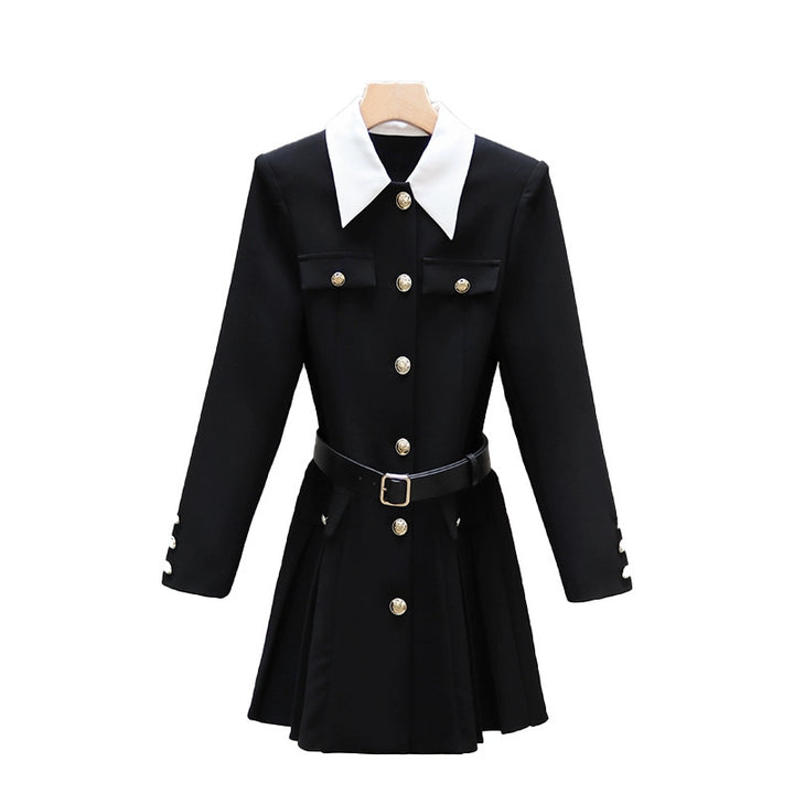 The Noir Pleated Blazer Dress
