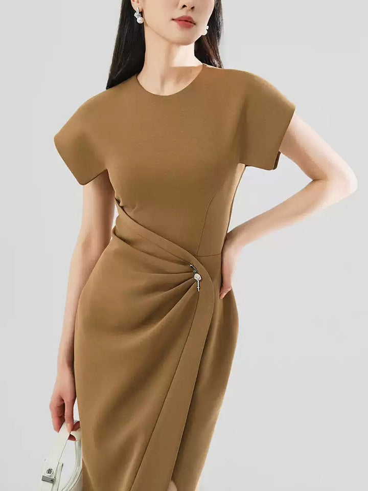 The Cognac Crepe Midi