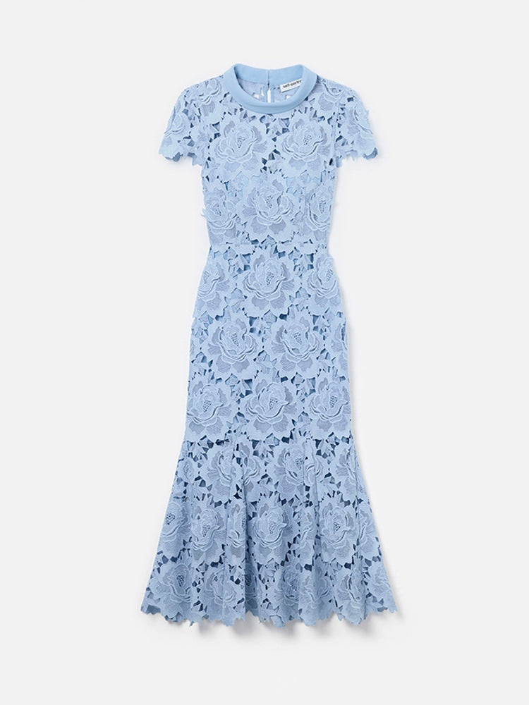The Mist Blue Mermaid Gown