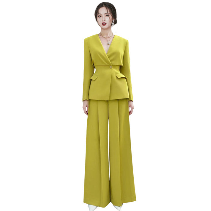 The Emerald V-Neck Suit Set