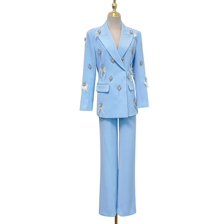 The Azure Feathered Tuxedo Set