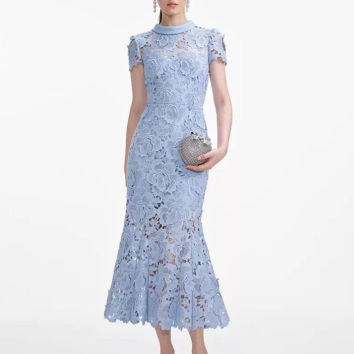 The Mist Blue Mermaid Gown
