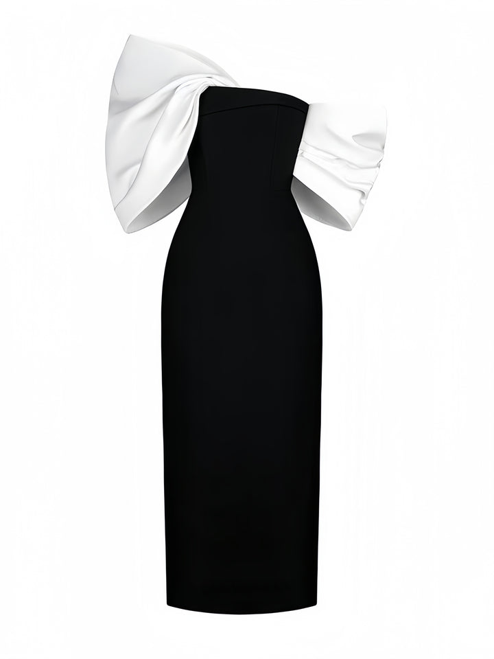The Midnight Bow Asymmetric Gown