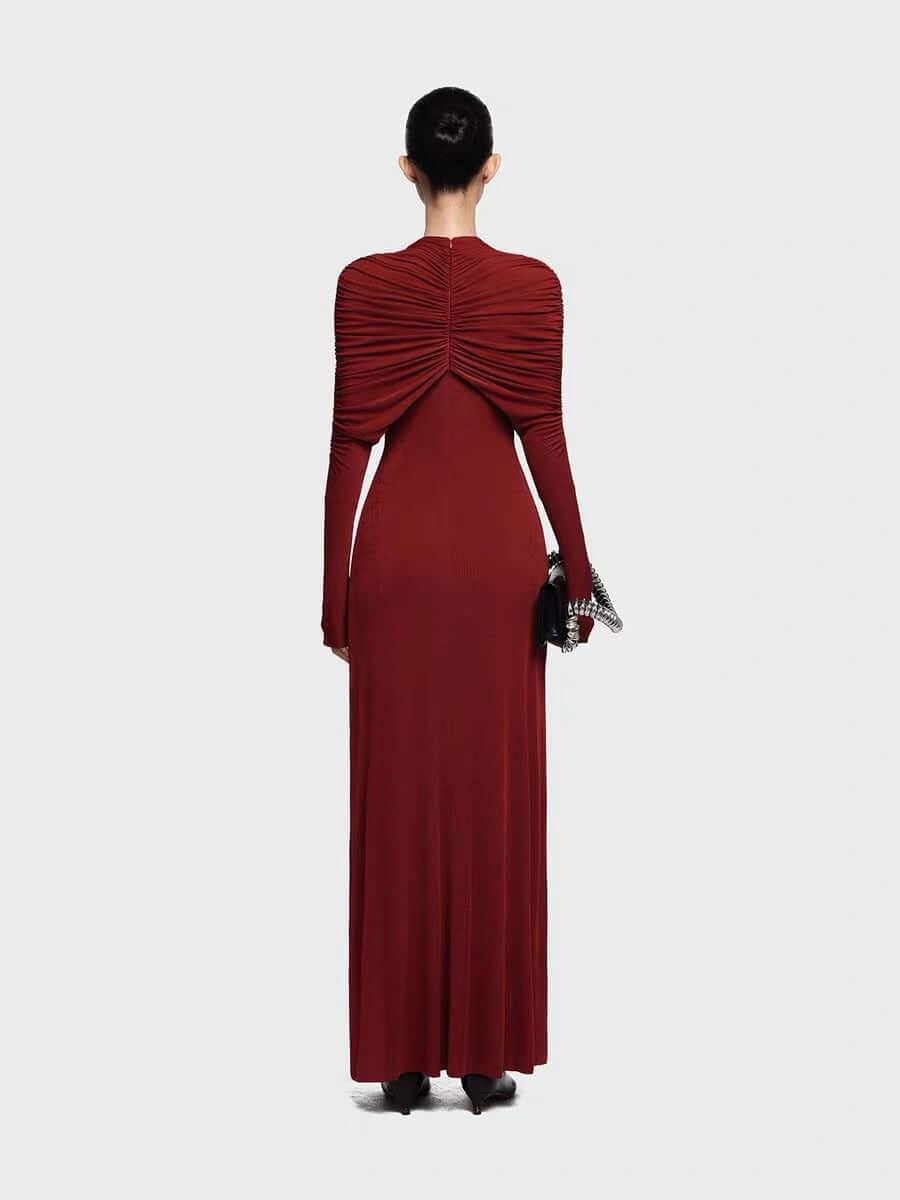 The Crimson Ruffle Gown
