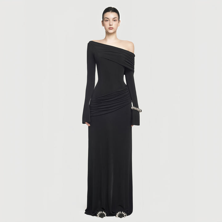 The Onyx Slant Gown