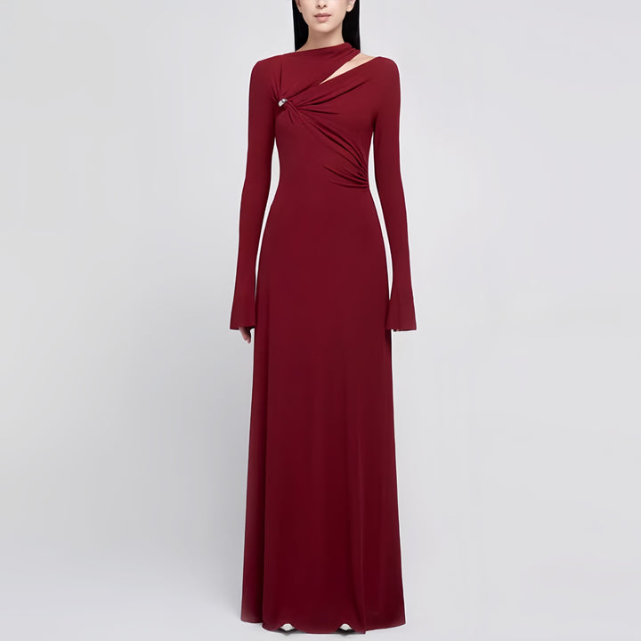 The Bordeaux Twisted Knit Maxi