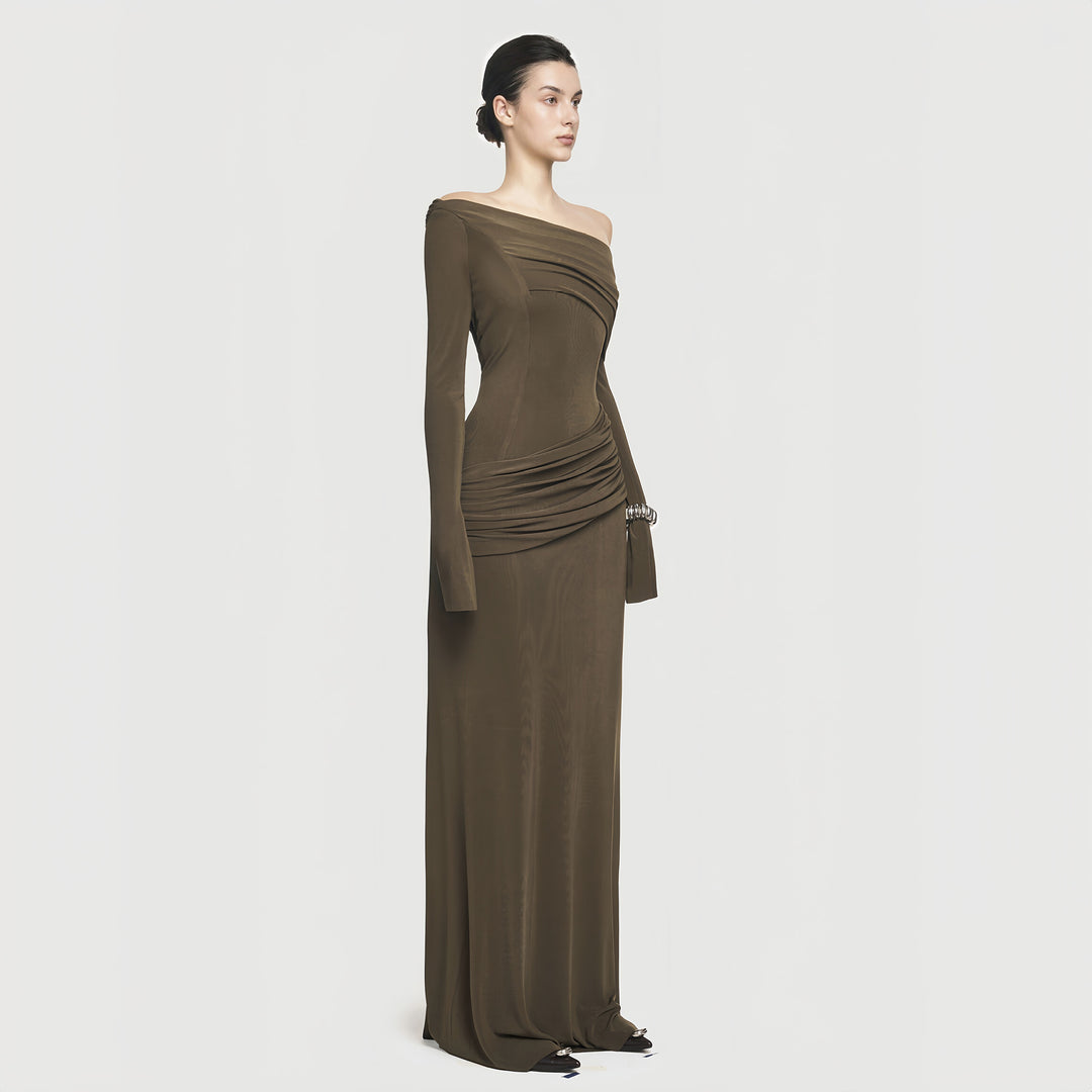The Onyx Slant Gown