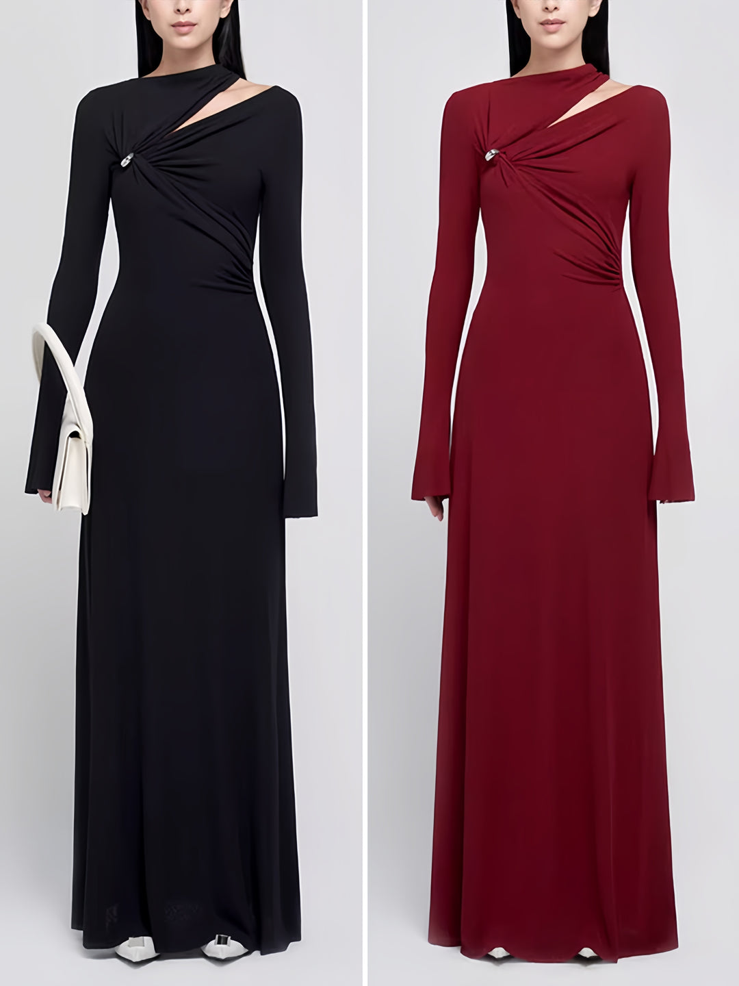 The Bordeaux Twisted Knit Maxi