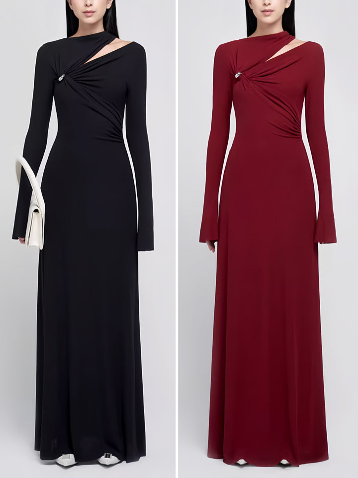 The Bordeaux Twisted Knit Maxi