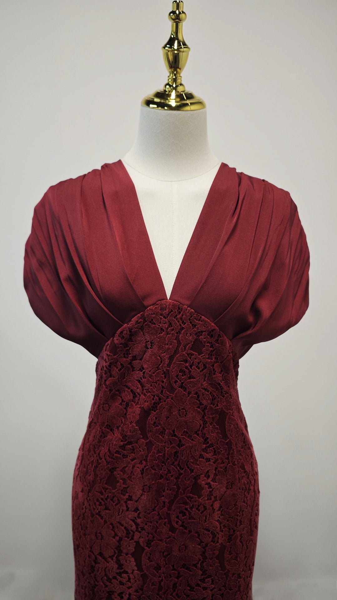 The Crimson Scalloped Midi