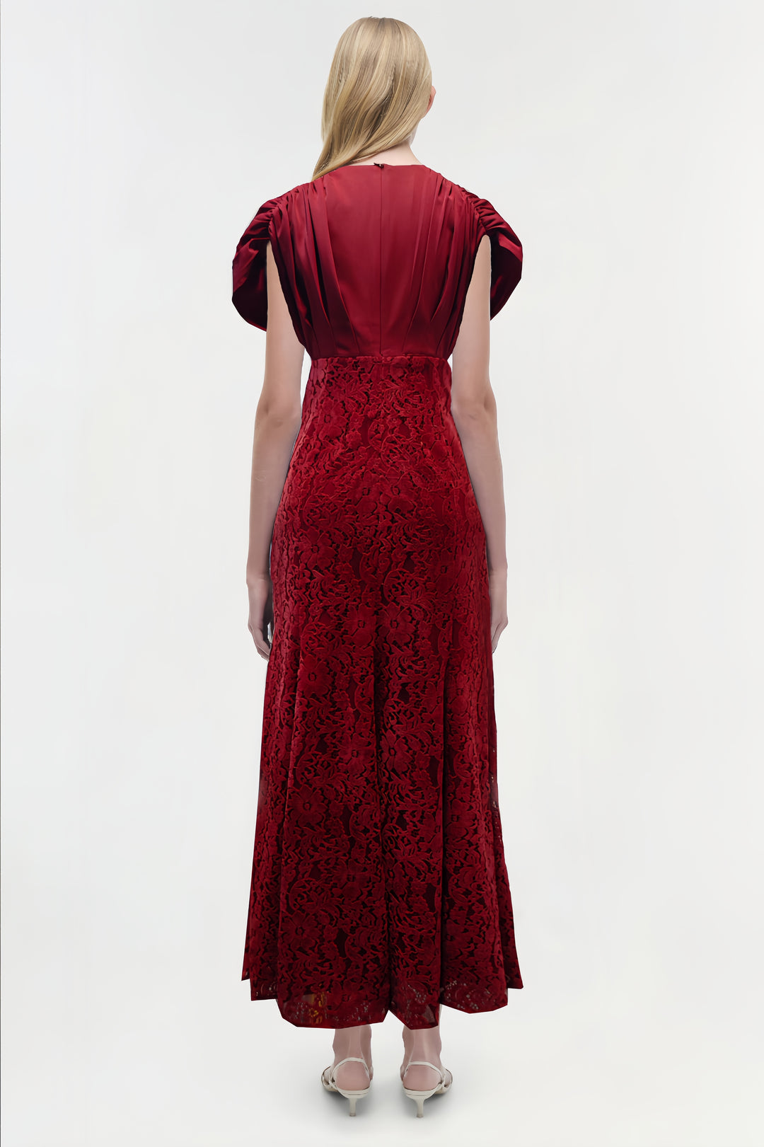 The Crimson Scalloped Midi
