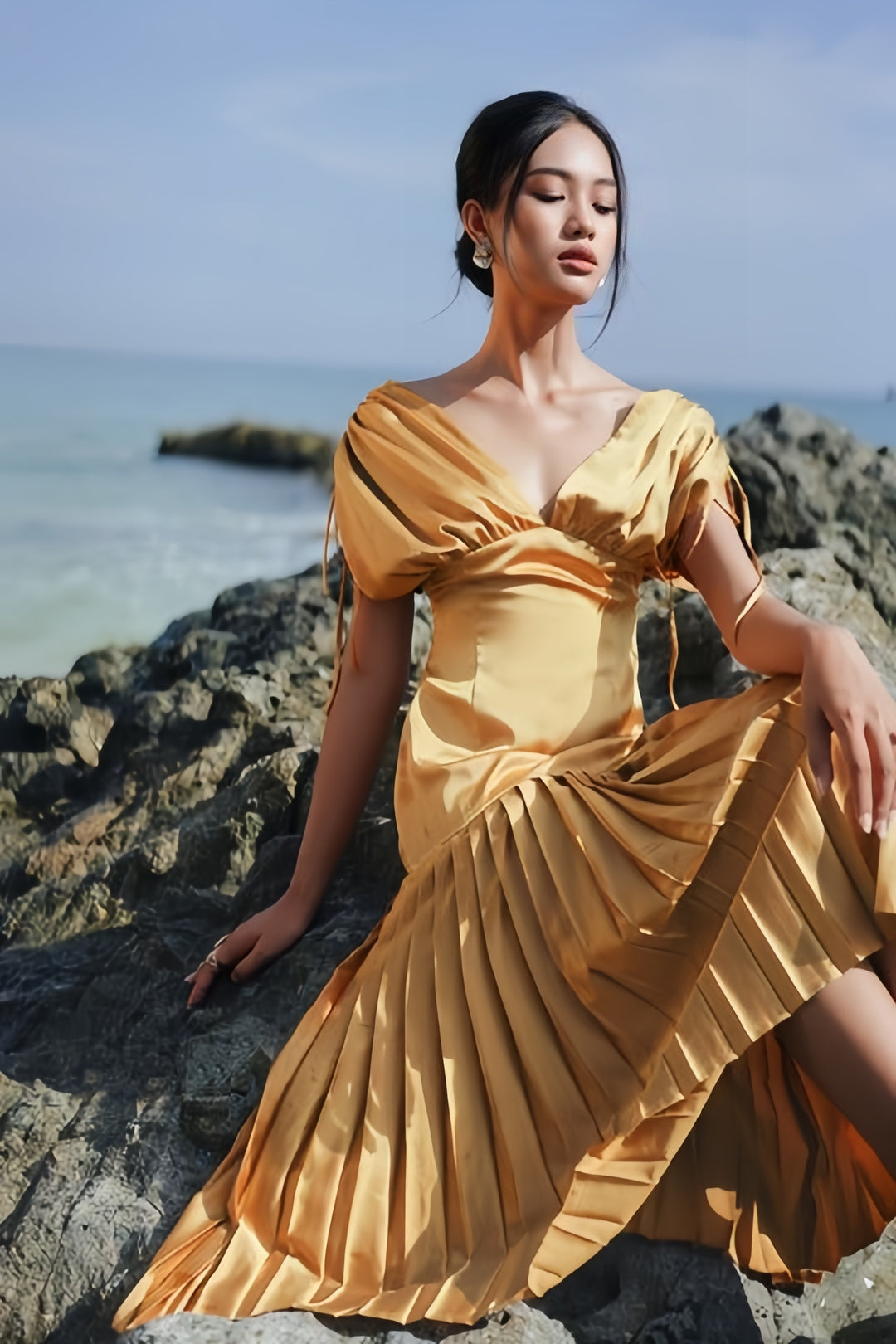 The Citron Organza Midi