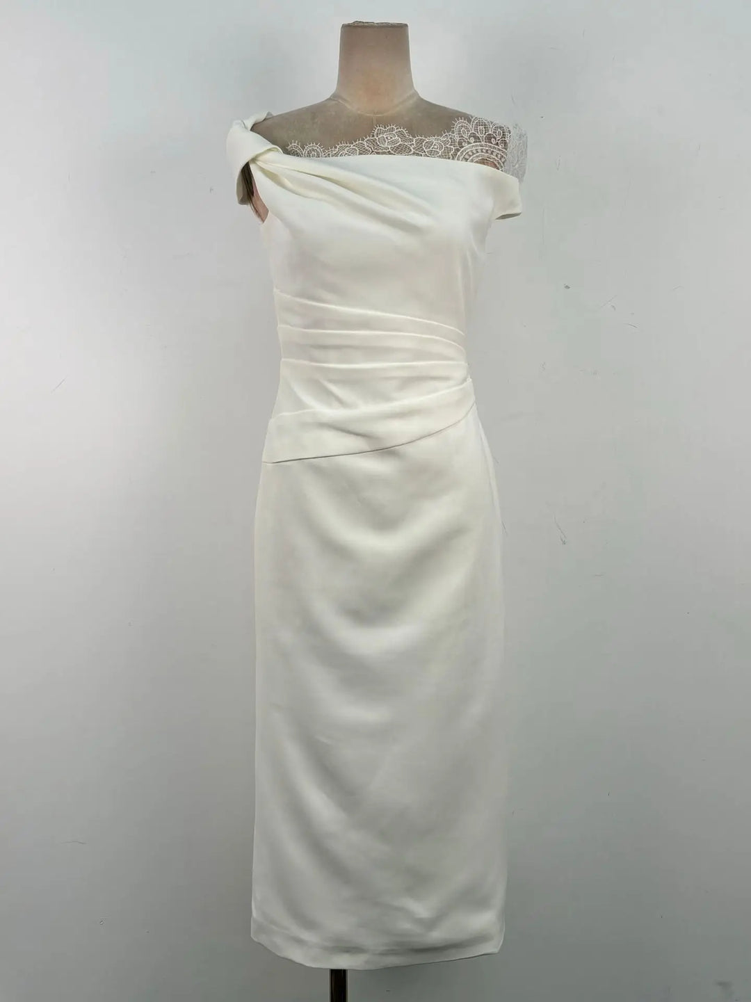 French Lace Patchwork Off-Shoulder Party Dress