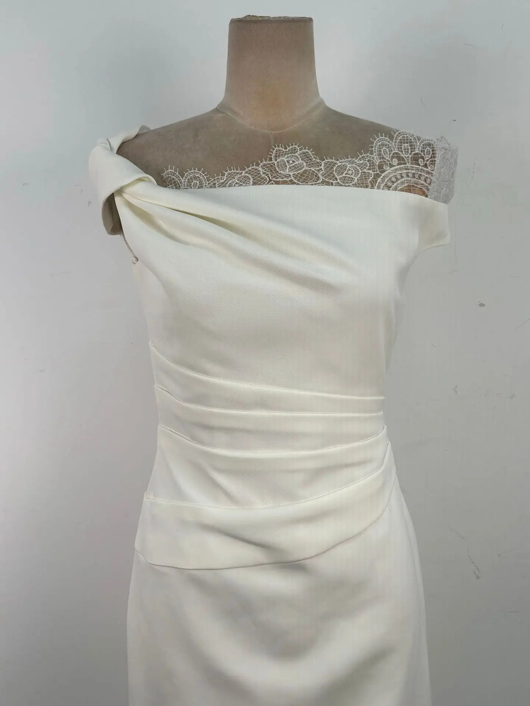 French Lace Patchwork Off-Shoulder Party Dress